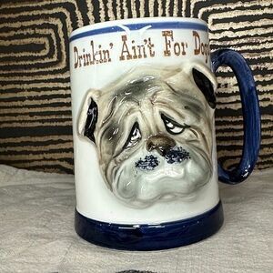 Enesco Blue and White Bulldog Mug